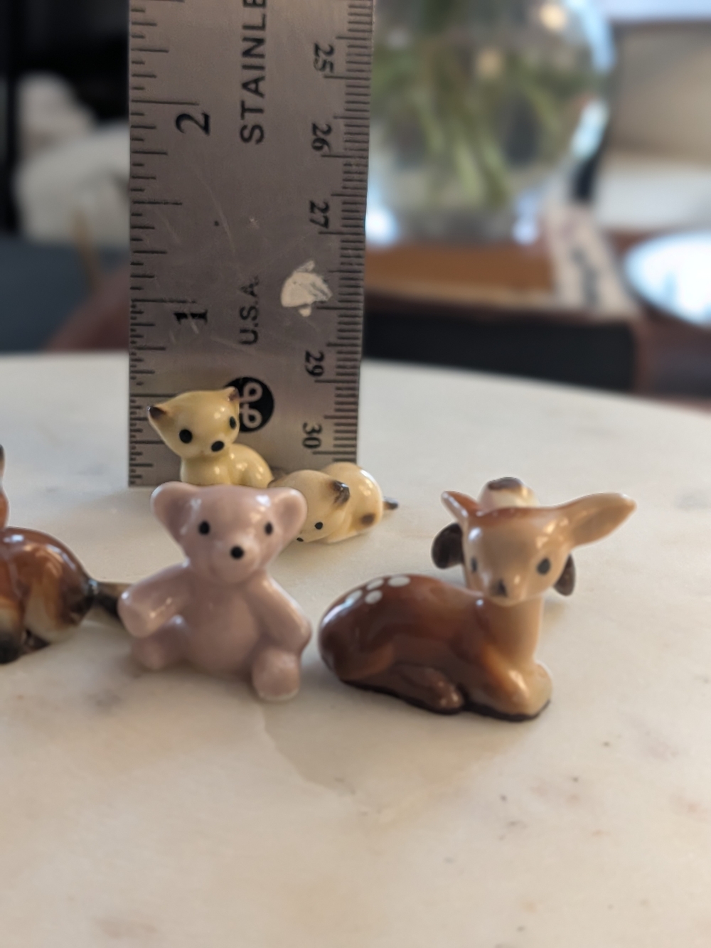 Mini Ceramic Woodland Animal Figurine Set Of 6 Vintage - Picture 13 of 14